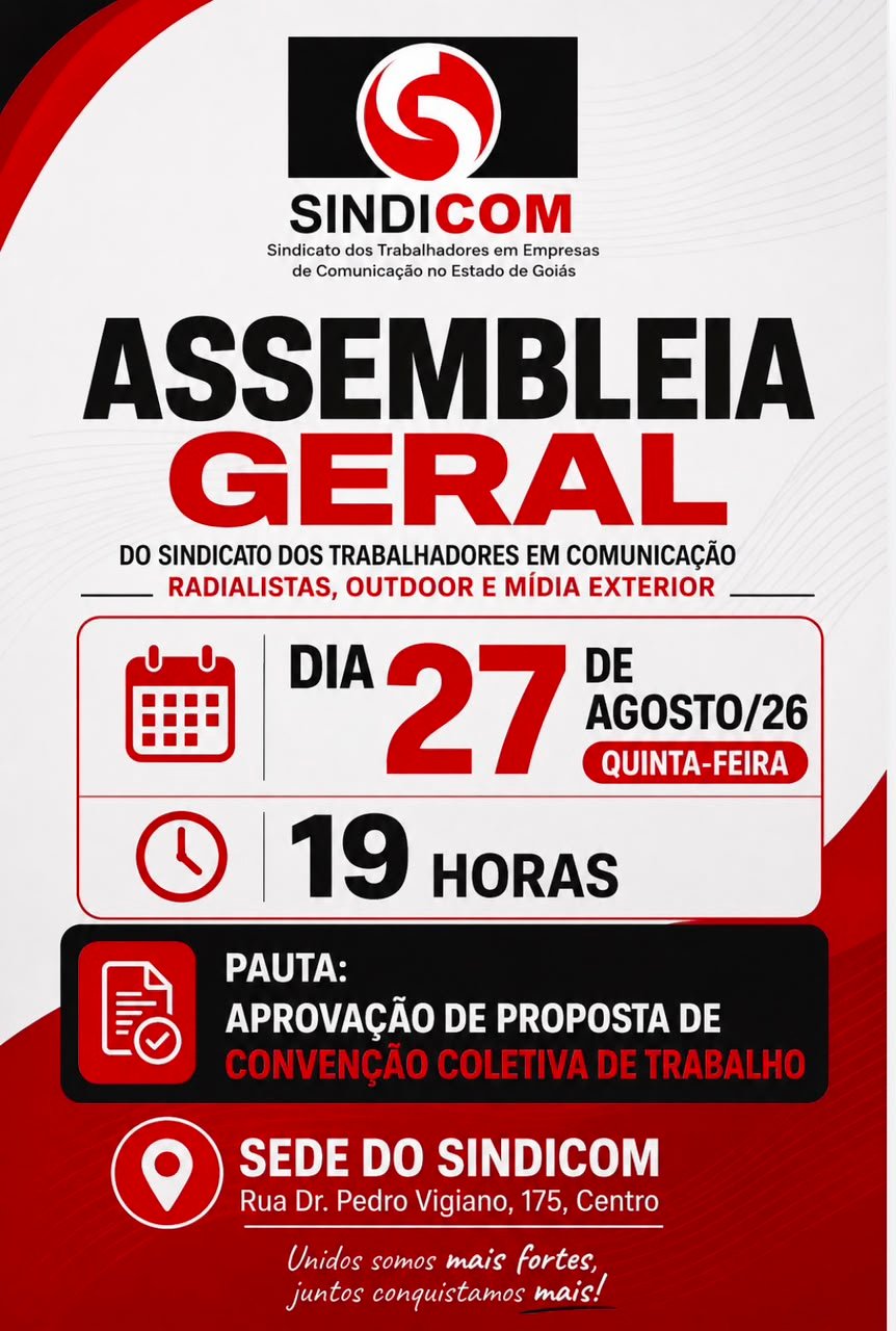 Assembleia Geral SINDICOM - 27 de Agosto